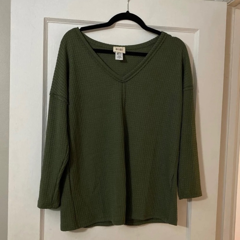 Waffle knit sweater